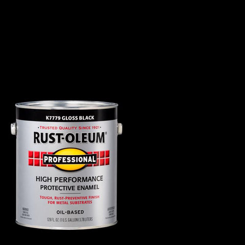 Rust-Oleum Professional Indoor and Outdoor Gloss Black Oil-Based Enamel Protective Paint 1 gal (Pack of 2)