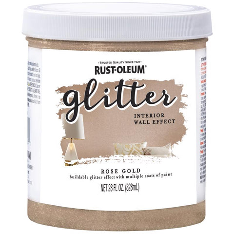 Rust-Oleum Glitter Rose Gold Water-Based Paint Interior 28 oz (Pack of 2)