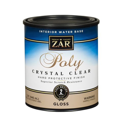 ZAR Aqua Gloss Clear Water-Based Polyurethane 1 qt (Pack of 4)