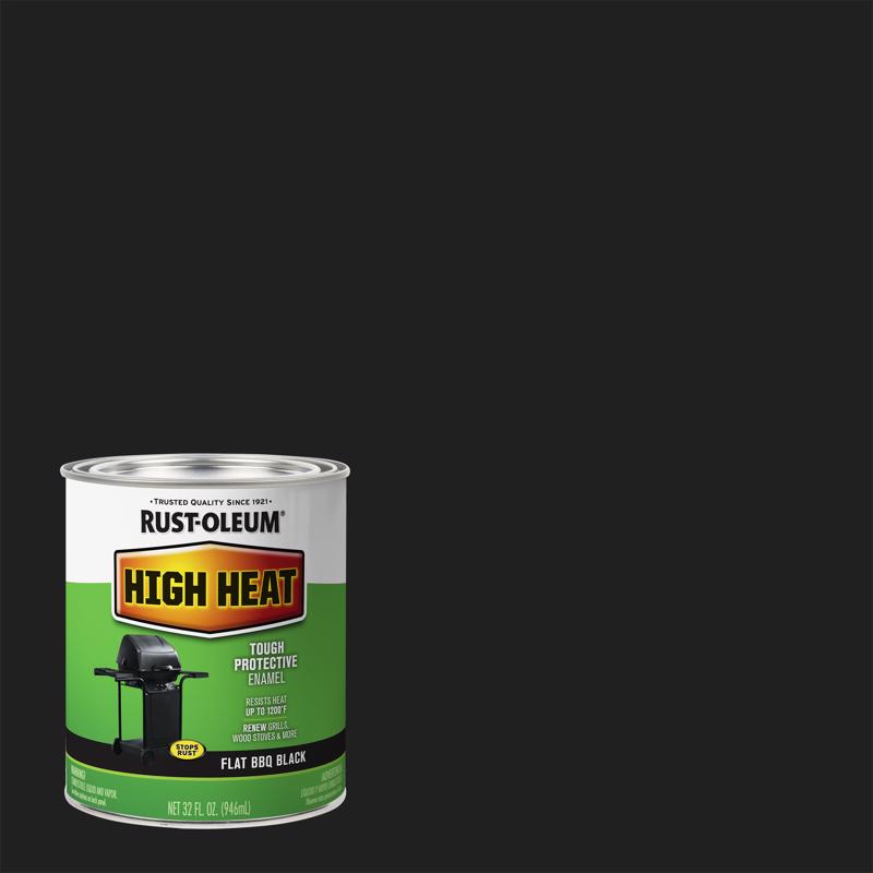 Rust-Oleum Specialty Flat BBQ Black Oil-Based High Heat Enamel 1 qt (Pack of 2)