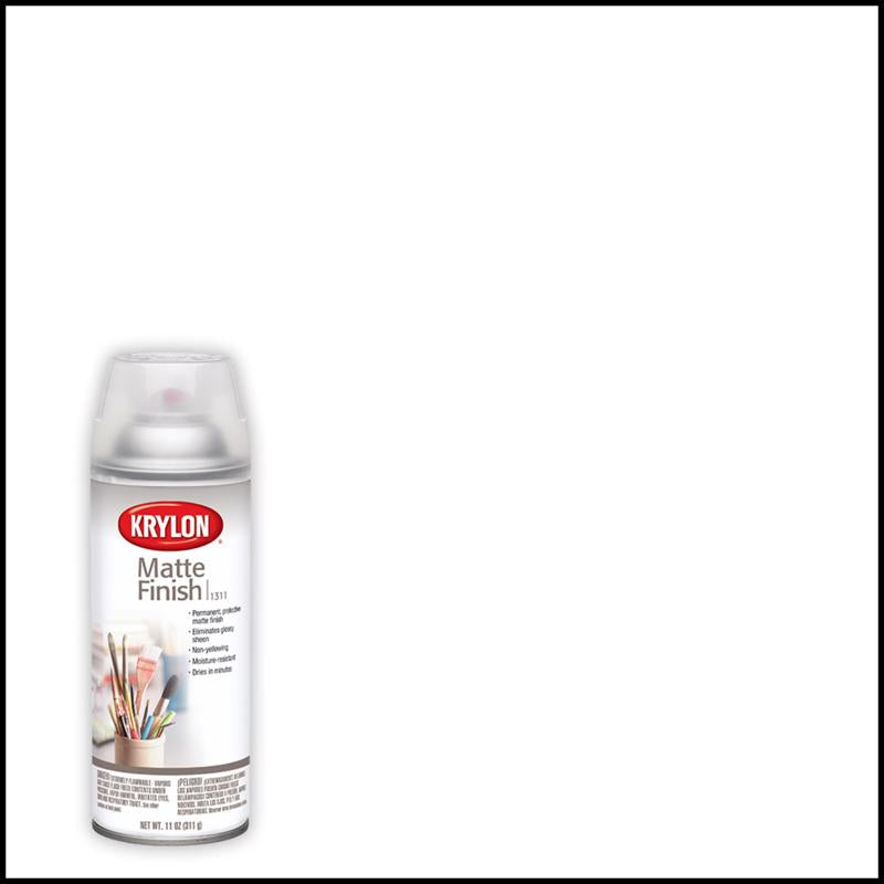 Krylon Matte Finish Clear Finish Spray Coating 11 oz (Pack of 6)
