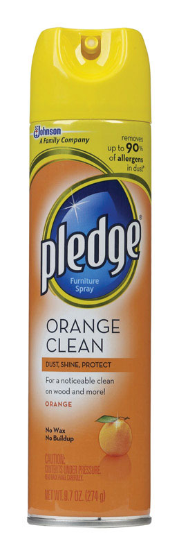 Pledge Orange Scent Furniture Polish 9.7 oz Spray (Pack of 6)