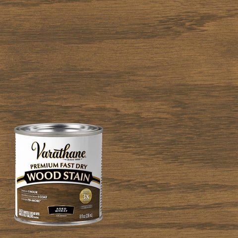 Varathane Premium Aged Wheat Oil-Based Urethane Modified Alkyd Fast Dry Wood Stain 1/2 pt (Pack of 4)