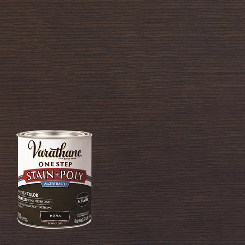Varathane Semi-Gloss Kona Water-Based Acrylic Modified Urethane One-Step Stain/Poly 1 qt