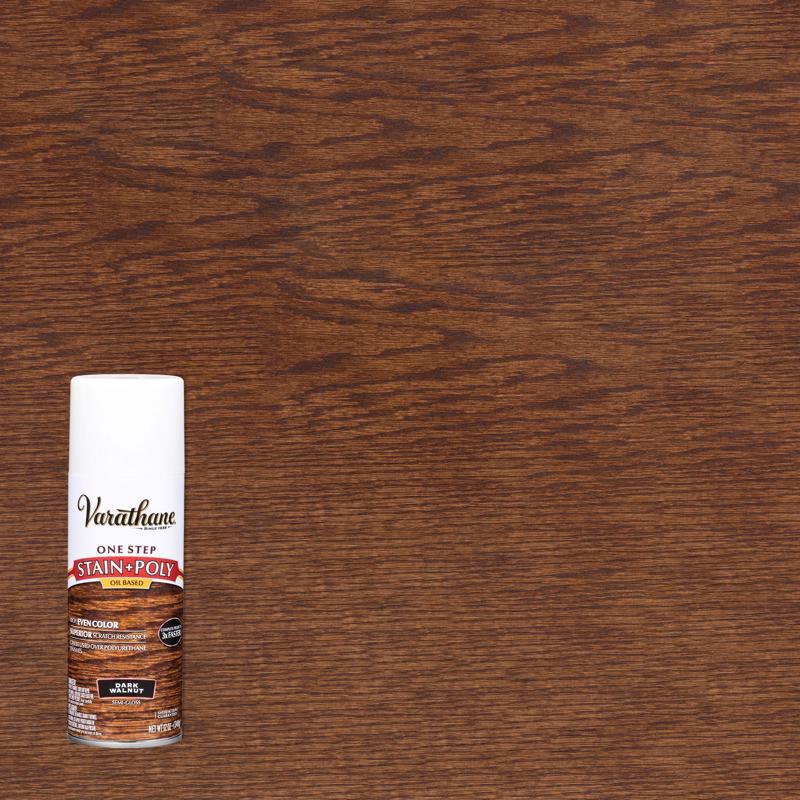 Varathane Semi-Transparent Semi-Gloss Dark Walnut Oil-Based One-Step Stain/Poly 12 oz (Pack of 6)