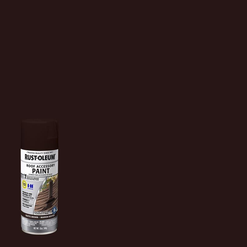 Rust-Oleum Roof Accessory Flat/Matte Rustic Brown Spray Paint 12 oz (Pack of 6)