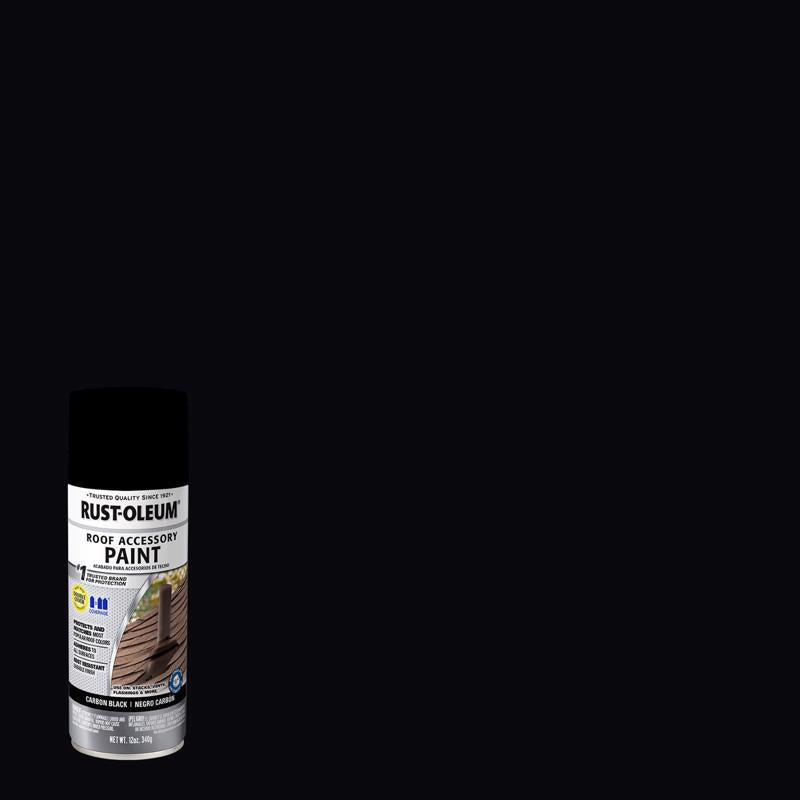 Rust-Oleum Roof Accessory Flat/Matte Carbon Black Spray Paint 12 oz (Pack of 6)