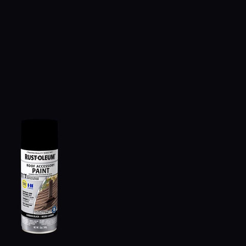 Rust-Oleum Roof Accessory Flat/Matte Carbon Black Spray Paint 12 oz (Pack of 6)