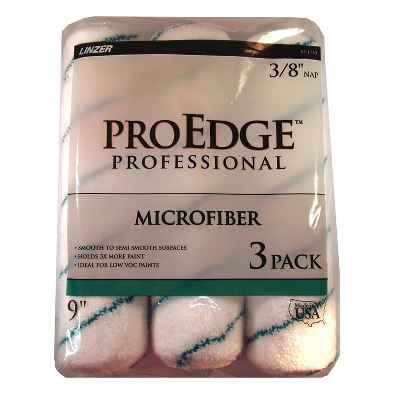 Linzer ProEdge Microfiber 9 in. W X 3/8 in. Paint Roller Cover 3 pk (Pack of 6)