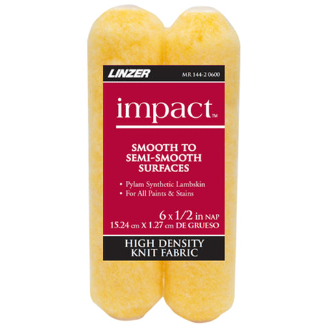 Linzer Impact Synthetic Lambskin 6 in. W X 1/2 in. Paint Roller Cover 2 pk (Pack of 6)