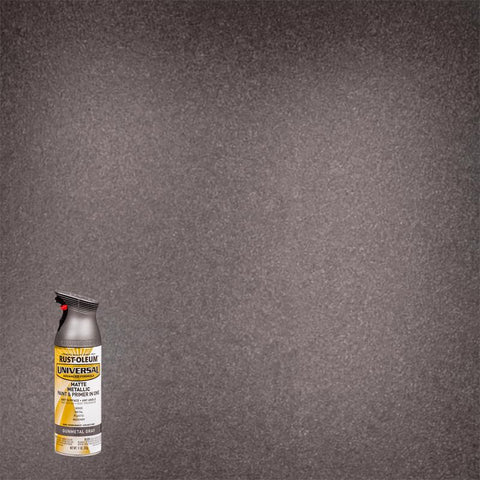 Rust-Oleum Universal Metallic Gunmetal Gray Paint+Primer Spray Paint 11 oz (Pack of 6)