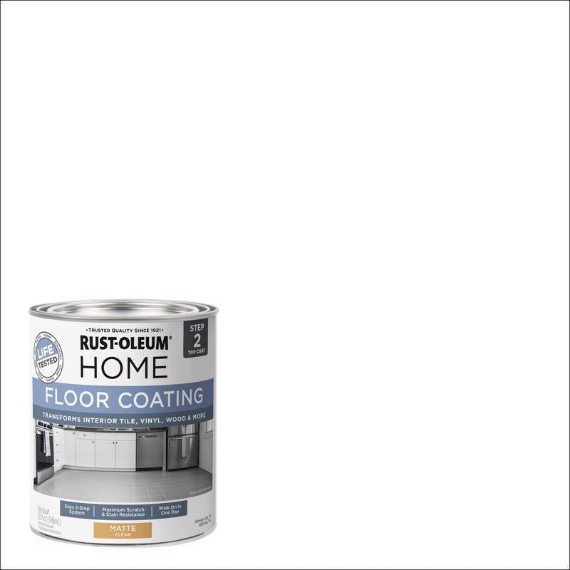 Rust-Oleum Home Matte Clear Water-Based Floor Coating Step2 1 qt (Pack of 6)