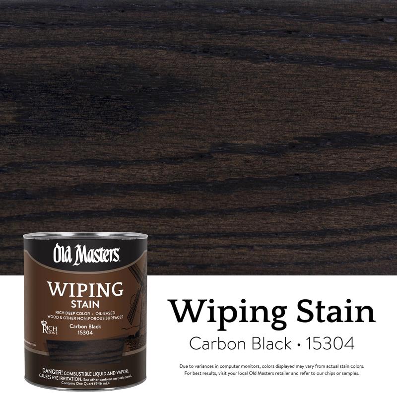 Old Masters Semi-Transparent Carbon Black Oil-Based Wiping Stain 1 qt (Pack of 4)