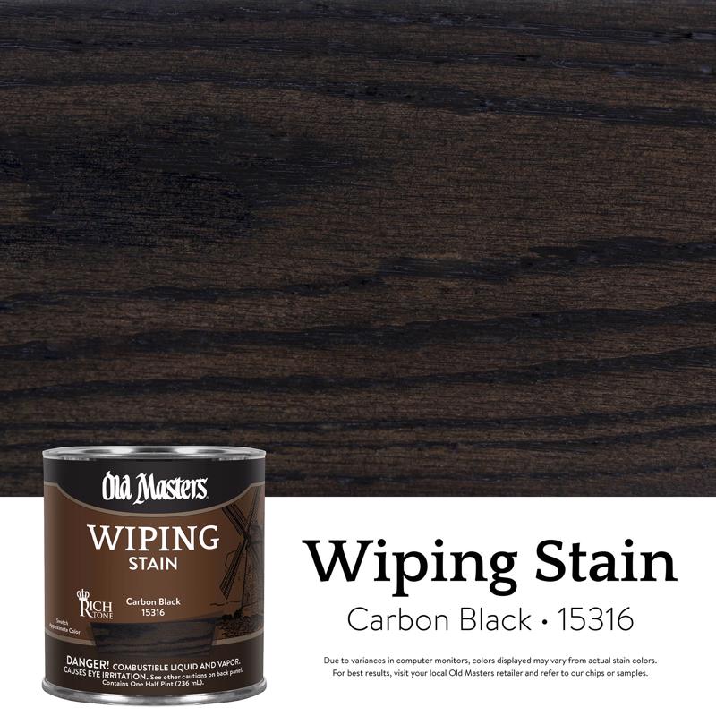 Old Masters Semi-Transparent Carbon Black Oil-Based Wiping Stain 1/2 pt (Pack of 6)