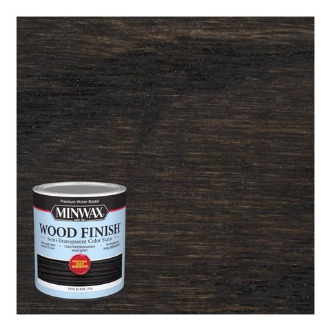 Acabado para madera Minwax a base de agua, semitransparente, negro intenso, emulsión acrílica a base de agua para acabado de madera