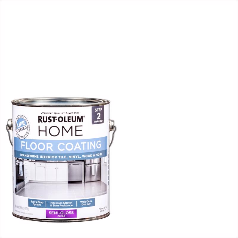 Rust-Oleum Home Top Coat Semi-Gloss Clear Floor Paint 1 gal (Pack of 2)