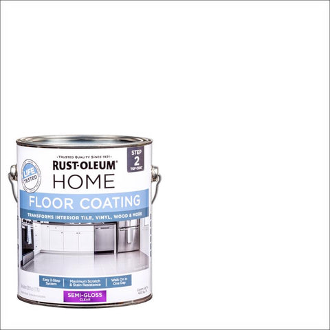 Rust-Oleum Home Top Coat Semi-Gloss Clear Floor Paint 1 gal (Pack of 2)