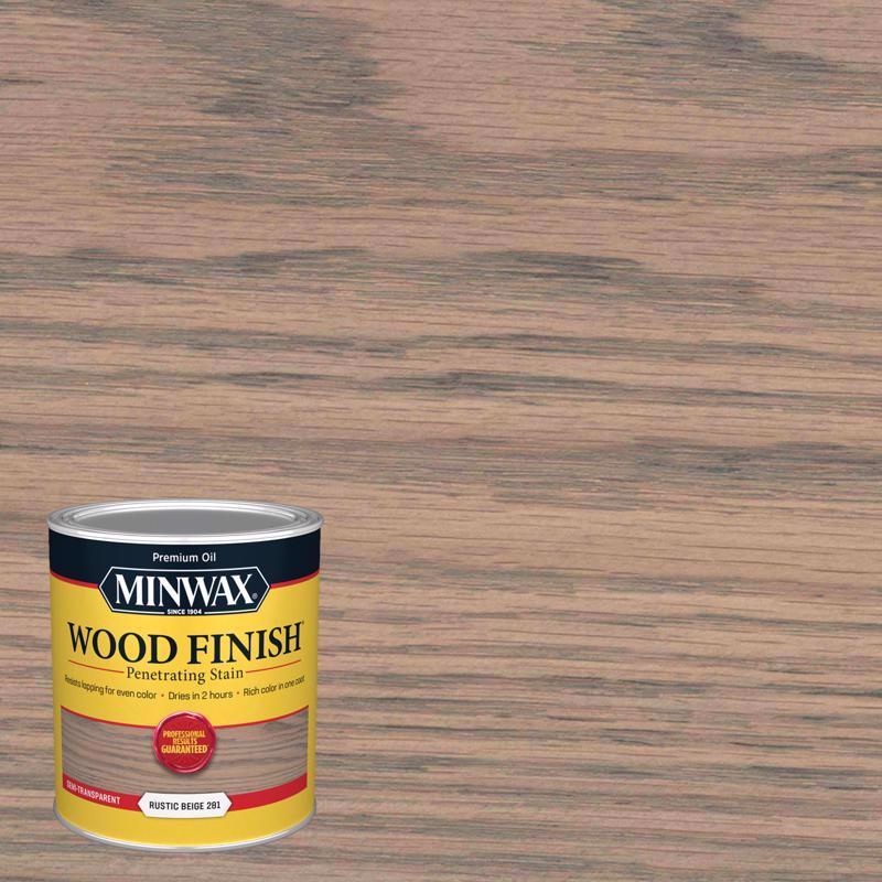 Minwax Wood Finish Semi-Transparent Rustic Beige Oil-Based Penetrating Wood Stain 1 qt (Pack of 4)