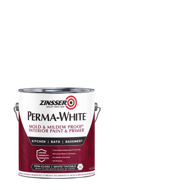 Zinsser Perma-White Semi-Gloss White Water-Based Mold and Mildew-Proof Paint Interior 1 gal (Pack of 2)