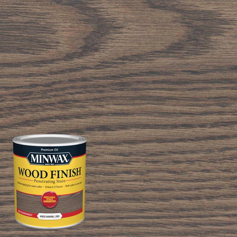 Minwax Wood Finish Semi-Transparent Aged Barrel Oil-Based Penetrating Wood Stain 1 qt (Pack of 4)
