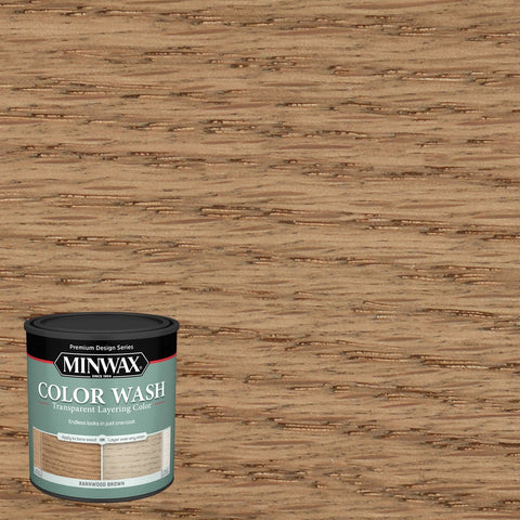Minwax Color Wash Transparent Barnwood Brown Water-Based Wood Stain 1 qt (Pack of 4)