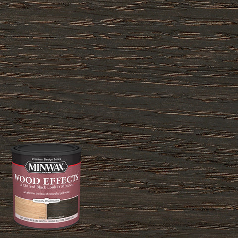 Minwax Wood Effects Transparent Charred Black Water-Based Weathered Wood Accelerator 1 qt (Pack of 4)