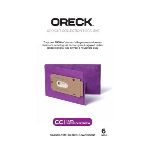 Oreck SaniSeal Vacuum Bag For Oreck Elevate Upright Vacuums with Docking System 6 pk Superior/CCPK8O