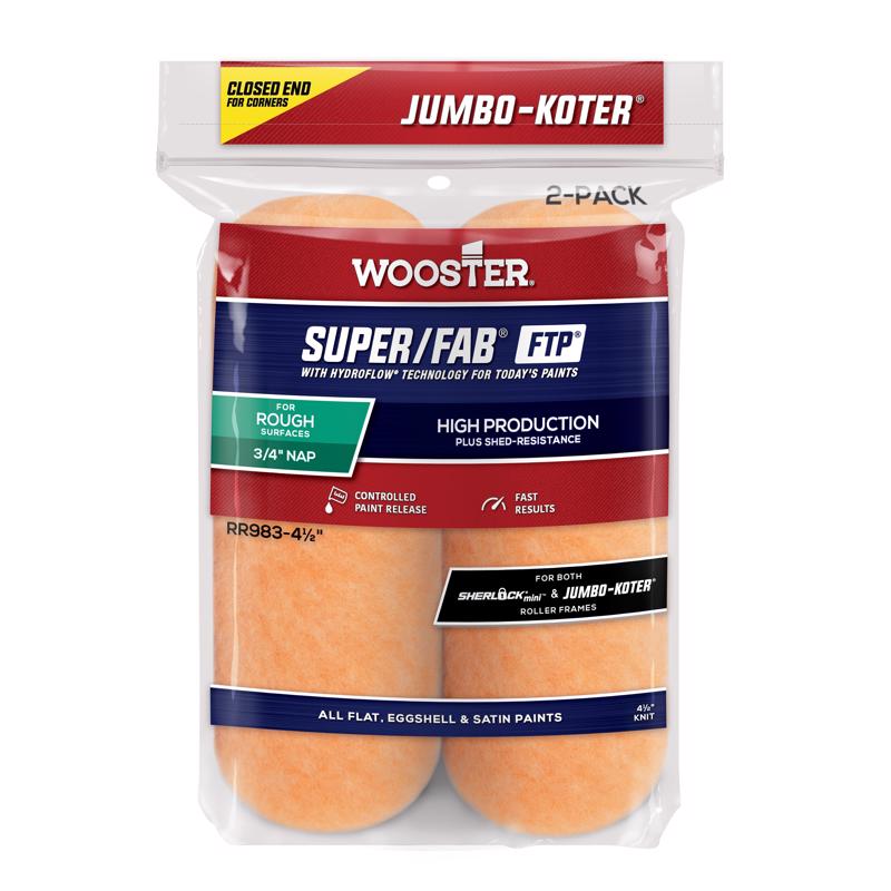 Wooster Super/Fab FTP Knit 4 1/2 in. W X 3/4 in. Jumbo Paint Roller Cover 2 pk (Pack of 12)
