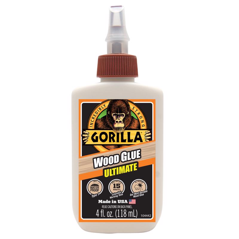 Gorilla Extra Strength Natural Wood Glue 4 oz (Pack of 6)