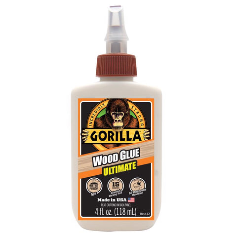 Gorilla Extra Strength Natural Wood Glue 4 oz (Pack of 6)