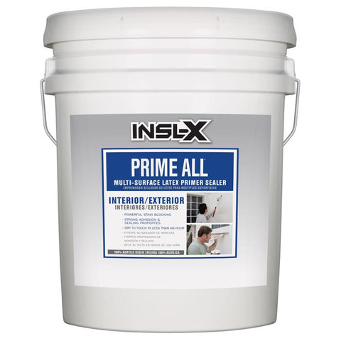 Insl-X Prime All White Flat Water-Based Acrylic Latex Multi-Surface Latex Primer Sealer 5 gal