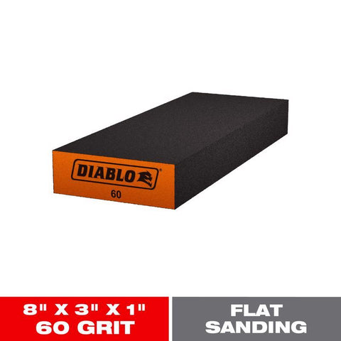 Diablo 8 in. L X 3 in. W X 1 in. 60 Grit Medium Block Sanding Sponge