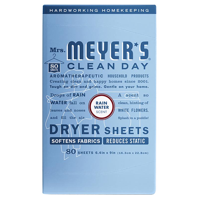 Mrs. Meyer's Clean Day Rain Water Scent Dryer Sheets 80 pk