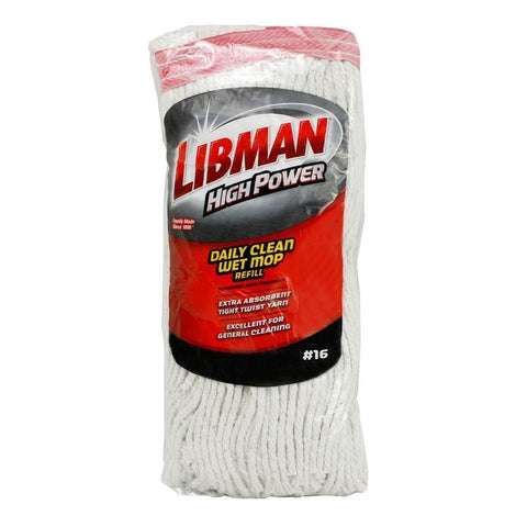 Libman High Power 3 in. Wet Cotton Mop Refill 1 pk (Pack of 6)