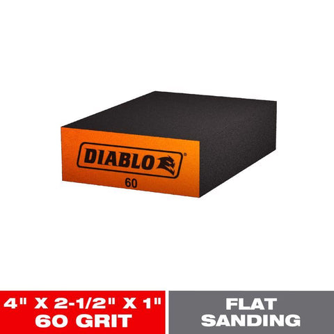 Diablo 4 in. L X 2-1/2 in. W X 1 in. 60 Grit Medium Flat Surface Sanding Sponge