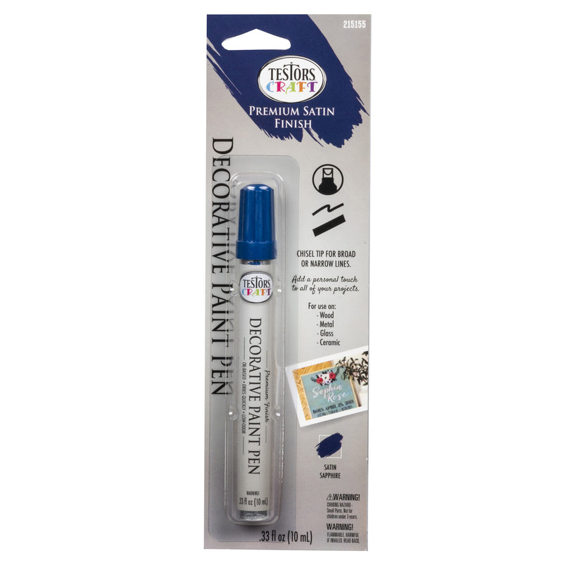 Testors Satin Sapphire Paint Pen Interior 0.33 oz (Pack of 6)