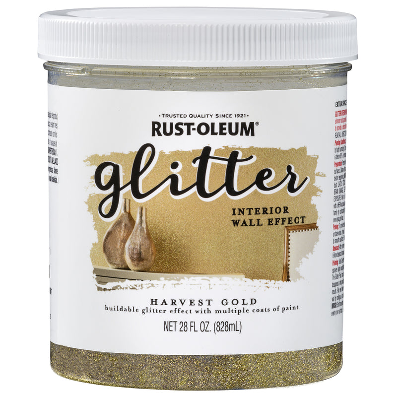 Rust-Oleum Glitter Harvest Gold Water-Based Glitter Paint Interior 28 oz (Pack of 2)