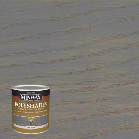 Minwax Polyshades Semi-Transparent Satin Slate Oil-Based Stain/Polyurethane Finish 1 qt (Pack of 4)