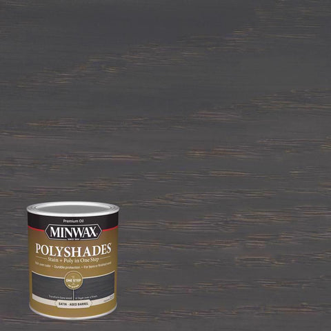 Minwax Polyshades Semi-Transparent Satin Aged Barrel Oil-Based Stain/Polyurethane Finish 1 qt (Pack of 4)