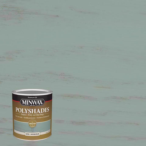 Minwax Polyshades Semi-Transparent Satin Vintage Blue Stain/Polyurethane Finish 1 qt (Pack of 4)