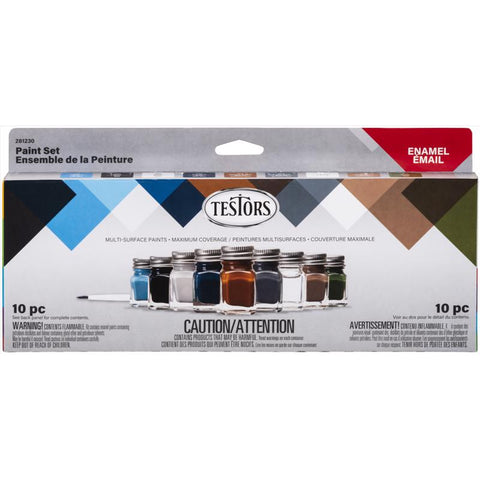 Testors Military Assorted Solvent-Based Enamel Paint Exterior and Interior 0.25 oz (Pack of 6)