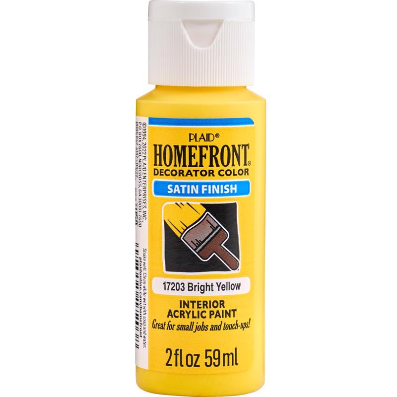 Homefront Satin Bright Yellow Hobby Paint 2 oz (Pack of 3)