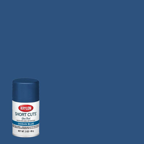 Krylon Short Cuts Gloss Ocean Blue Spray Paint 3 oz (Pack of 6)