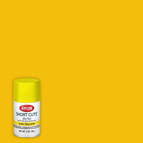 Krylon Short Cuts Gloss Sun Yellow Spray Paint 3 oz (Pack of 6)