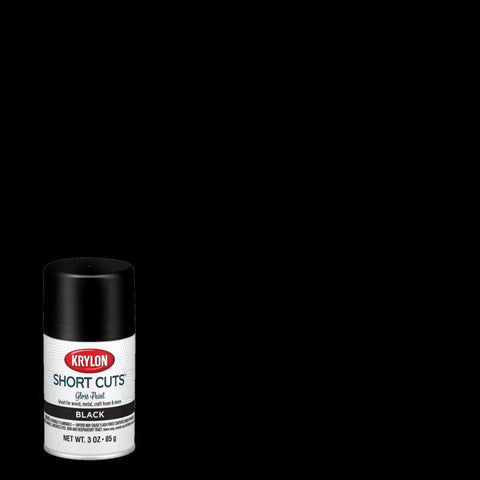 Krylon Short Cuts Gloss Black Spray Paint 3 oz (Pack of 6)