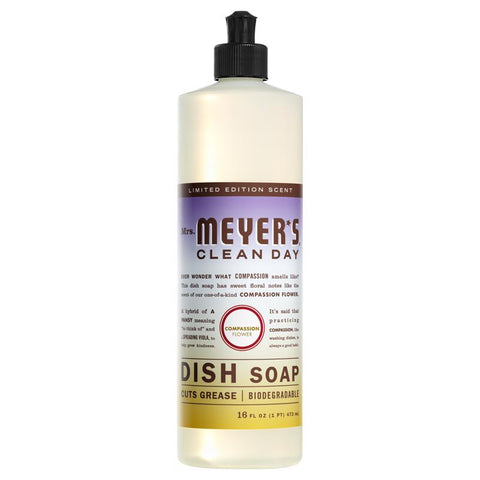 Mrs. Meyer's Clean Day Compassion Flower Scent Liquid Dish Soap 16 oz 1 pk (Pack of 6)