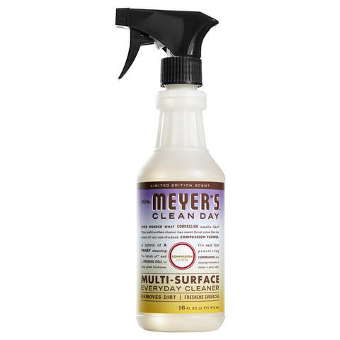 Mrs. Meyer's Clean Day Compassion Flower Scent Multi-Surface Cleaner Liquid Spray 16 oz (Pack of 6)