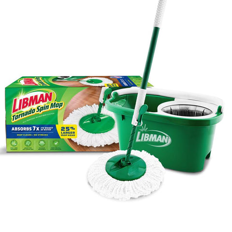 Libman Tornado 14 in. W Spin Mop with Bucket