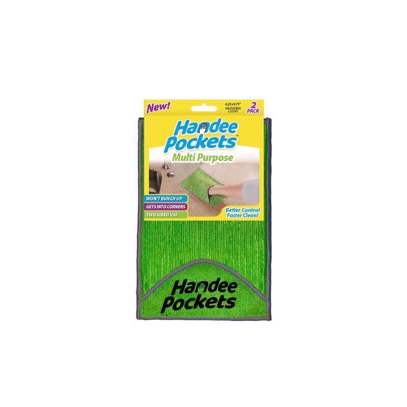Handee Pockets Microfiber Cleaning Cloth 6.25 in. W X 9.75 in. L 2 pk (Pack of 6)