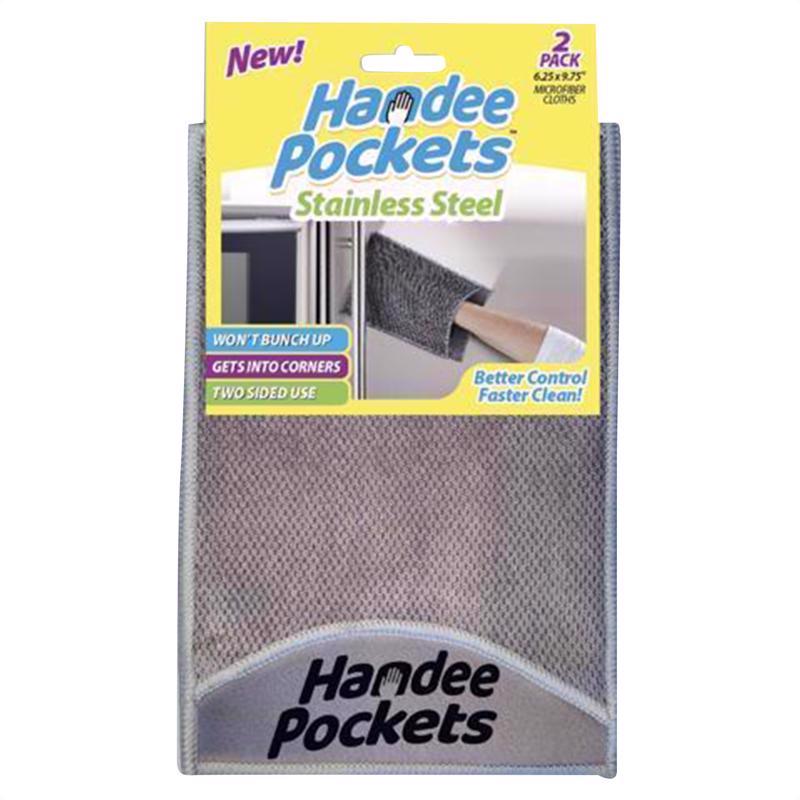 Handee Pockets Microfiber Cleaning Cloth 6.25 in. W X 9.75 in. L 2 pk (Pack of 6)